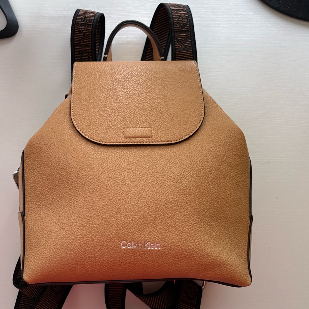 LIKE NEW NEVER USED Calvin Klein Caramel Colored Backpack